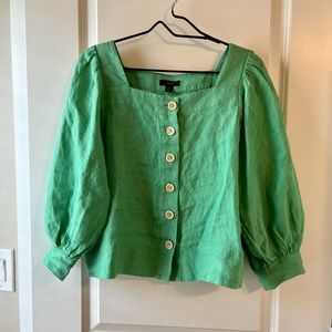 Jcrew kelly green button blouse